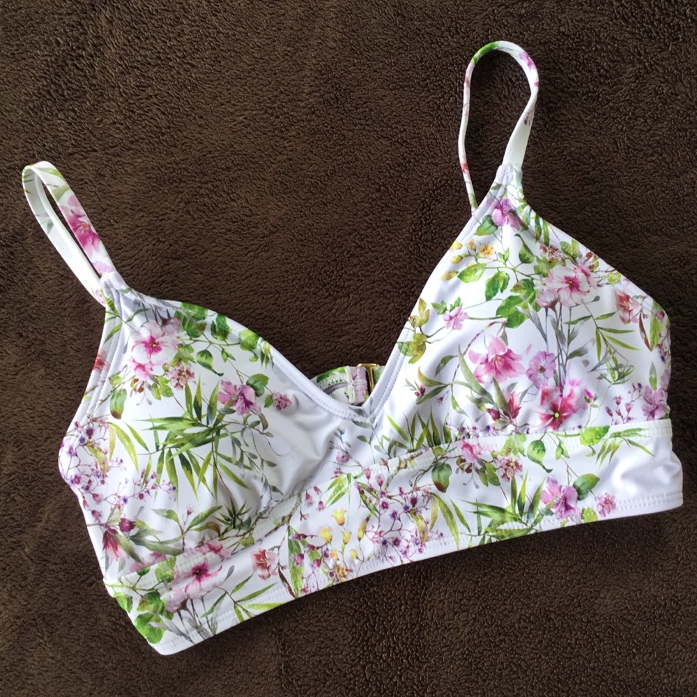 Antonio Melani Floral Bikini Swimsuit Top BNWOT XS